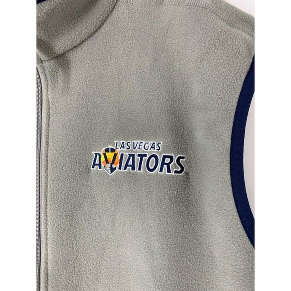 Adult  Las Vegas Aviators Fleece Vest Gray Size XL 5206 Zip - Picture 2 of 8